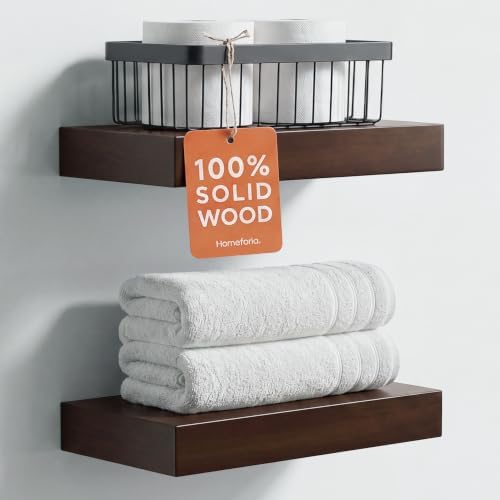 Homeforia 12 Inch Floating Shelves, High-End Solid Pine Wood, Set of 3