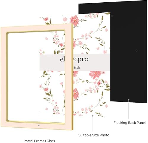 eletecpro 5x7 Enamel Picture Frame with Real Glass Cover, Pink, 2-Pack