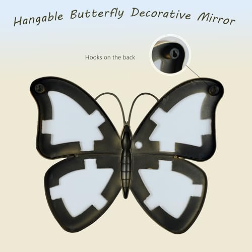 Decorative Butterfly Wall Mirror with Gold Plastic Frame (14.5x11.8inch)