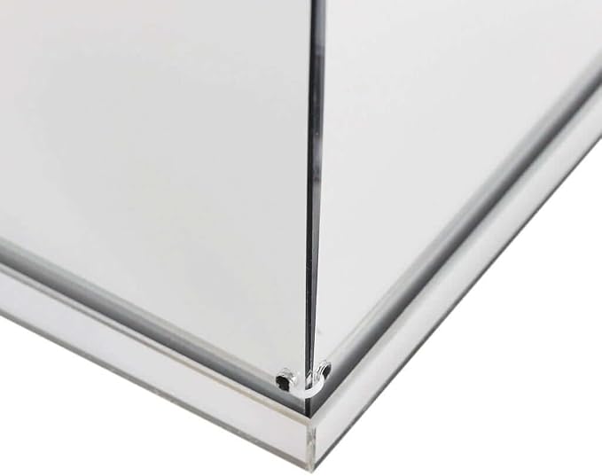 Efavormart 32" Silver Mirror Finish Wedding Decor Ideas Clear Display Box for Centerpieces with Interchangeable Lid and Base