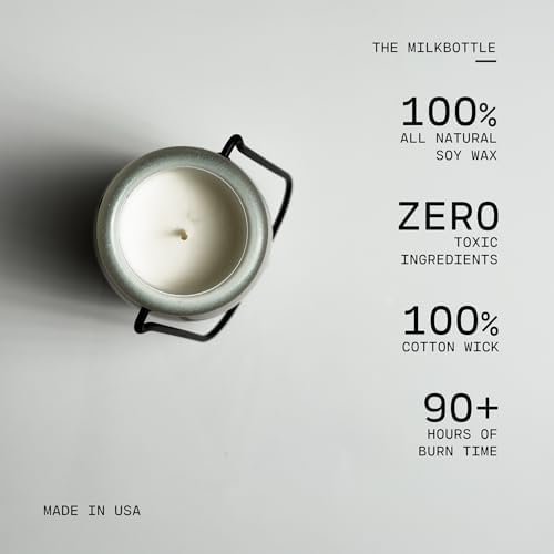 Milkhouse Caramel Cold Brew Soy Candle, 14 oz Milkbottle, 90+ Hr Burn