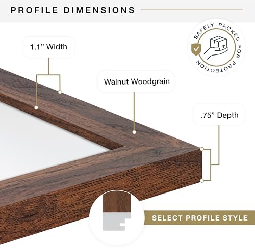 MCS Studio Gallery Poster Frame, 16x24, Walnut Woodgrain