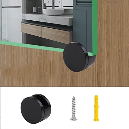 Glass Clips Clamps Holder, Round Shape Wall-Mounted Mirrors Bracket, Mirror Clips for 5-11mm Thick Mirror Bedroom Bathroom Supports Fixings 4 Pieces