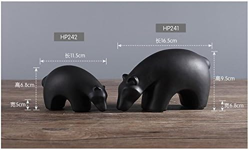 NWFashion Ceramic Animal Figurines Home Decoration Furniture Desktop Display (Black Bear)