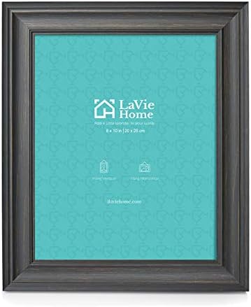 LaVie Home 8x10 Picture Frames (1 Pack, Black) Rustic Photo Frame Set with Tempered Glass for Wall Mount & Table Top Display