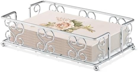 Stainless Steel Napkin Holder for Table, Silver Guest Towel Holder Tray