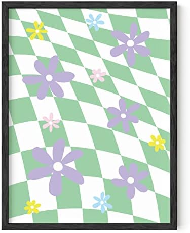 HAUS AND HUES Danish Pastel Aesthetic – Green Wall Art, Cute Floral Posters, Minimalist Danish Prints, Aesthetic Room Decor (Unframed, 12” x 16”)