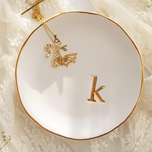 COLLECTIVE HOME Ceramic Jewelry Tray, Trinket Dish, Gifts for Women (K)