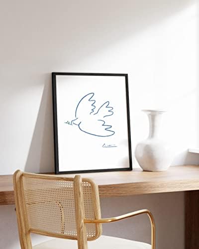 HAUS AND HUES Dove of Peace Art Print Picasso Wall Art - Pablo Picasso Line Drawings Prints Pablo Picasso Artwork Picasso Posters Modern Picasso Picture Picasso Dove (Unframed 16x20)