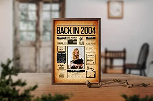Back in 2004 Poster Sign, Personalized Birthday Gifts Idea, Custom 2004 Historical Birthday Newspaper, Born in 2004 Birthday Party Decorations, Fun Fact for the Day You Were Born, Decor Art Print