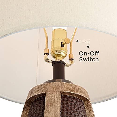 Parker 28 1/2" Tall Table Lamp USB Bronze Brown + Round + Acrylic Risers