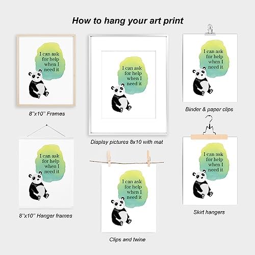 heilkee Positive Affirmations Wall Decor Inspirational Quotes Wall Art with Encouragement for Kids Positive Saying Prints Back to School Motivational Gifts Set of 6(UNFRAMED 8x10in)