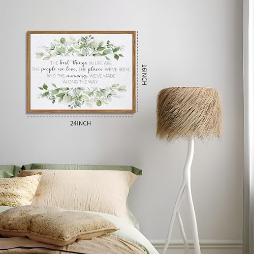 Floating Framed Sage Green Wall Art Bathroom Picture Wall Decor 16x24 In | Inspirational Scripture Painting, Botanical Canvas Print, Olive Green Artwork for Office, Living Room, Bedroom