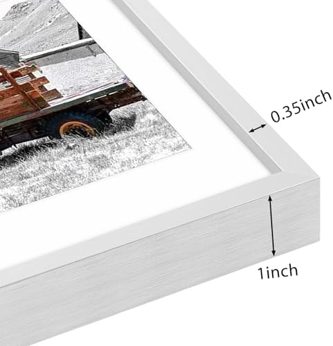 Golden State Art 16x20 Silver Aluminum Frame, Real Glass, Mat Fits 11x14