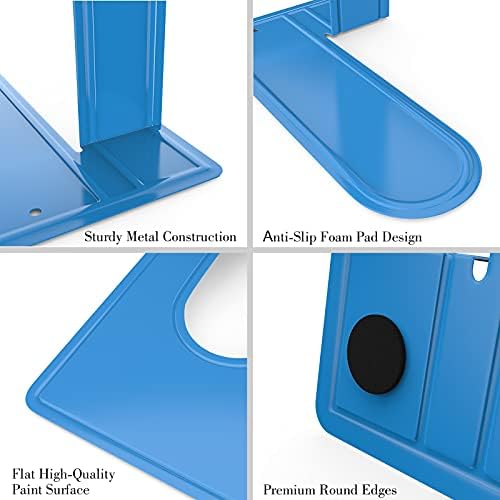 Optomni Bookends, Book End Supports Heavy Duty Metal Bookend Support, Book Ends Supports for Shelves Decor Home Office School (2 Pairs/4 Pieces, Blue)