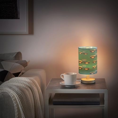 Tractor Green Transport Table Lamp with USB Port Night Light Bedroom Lamps for Nightstand Living Room Dorm Home Office Desk