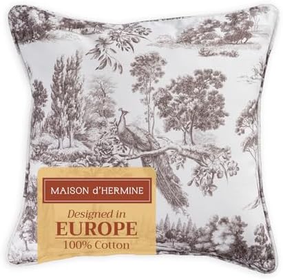 Maison d' Hermine Throw Pillow Covers 100% Cotton (20" x 20" - Pack of 1)