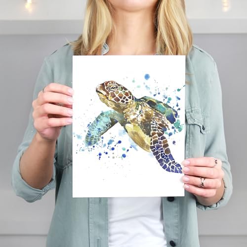 Sea Turtle Art Print - Unframed - 11x14 | Stunning Oceanic Wildlife Decor | Enhance Your Living Space with the Elegance and Serenity of Marine Life | Aesthetic Room Dcor | Modern Home Decor