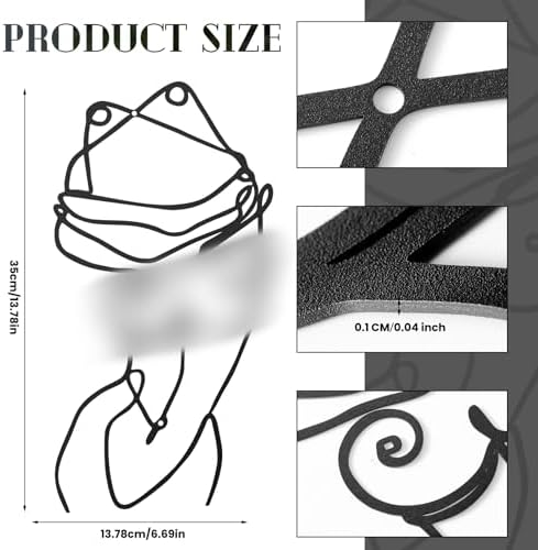 Lounsweer 3 Pcs Modern Minimalist Wall Decor Abstract Line Art Woman Body Wall Decor Modern Single Line Metal Wall Art for Bedroom Living Room Kitchen Bathroom