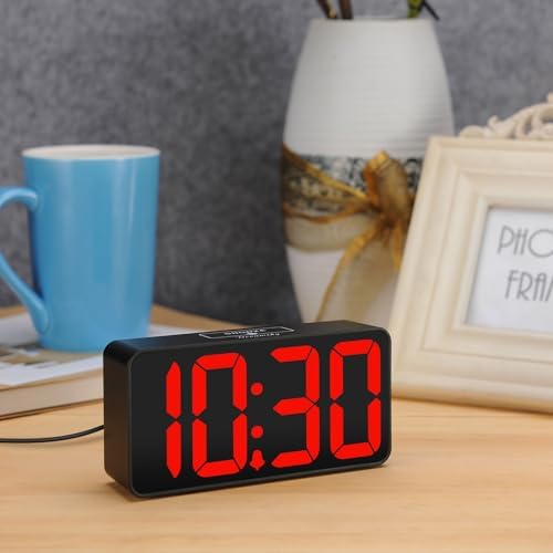 DreamSky Small Digital Alarm Clock for Bedroom with Large Big Numbers