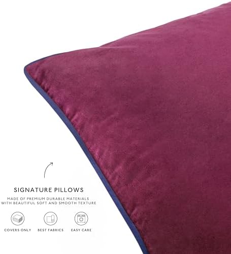 MONDAY MOOSE Decorative Throw Pillow Covers Cushion Cases, Set of 2 Soft Velvet Modern Double-Sided Designs, Mix and Match for Home Decor, Pillow Inserts Not Included (20x20 inch, Purple/Blue)