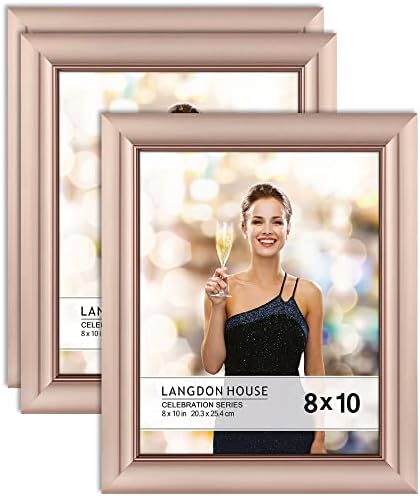 8x10 Picture Frames - Rose Gold, 3 Pack - Celebration Collection