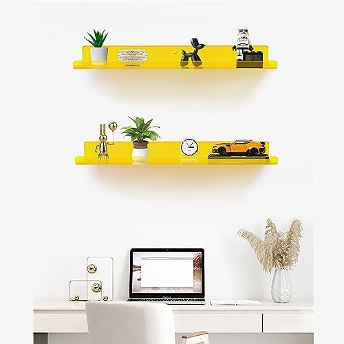 ROYALITA 2-Pack Acrylic Shelves Wall Mounted, 24 Inch Floating Shelves