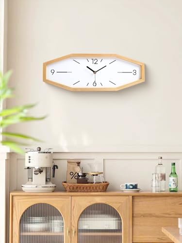 Wooden Retro Wall Clocks, 18 Inches Square Clocks Rectangular Wall Clock