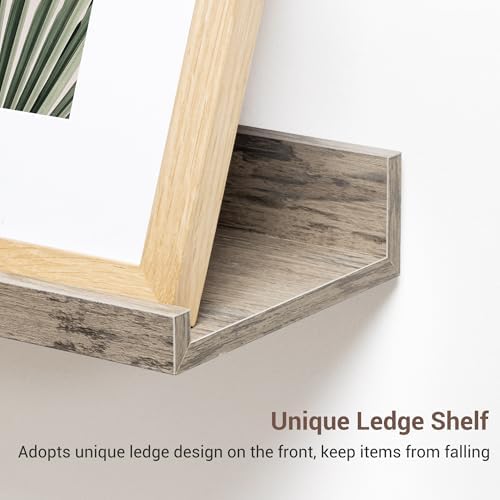 Axeman Picture Ledge Shelf, 36 Inch Grey Floating Shelves Set of 3