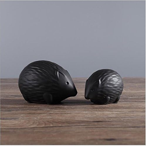 NWFashion Ceramic Animal Figurines Home Decoration Furniture Desktop Display (Black Hedgehog)