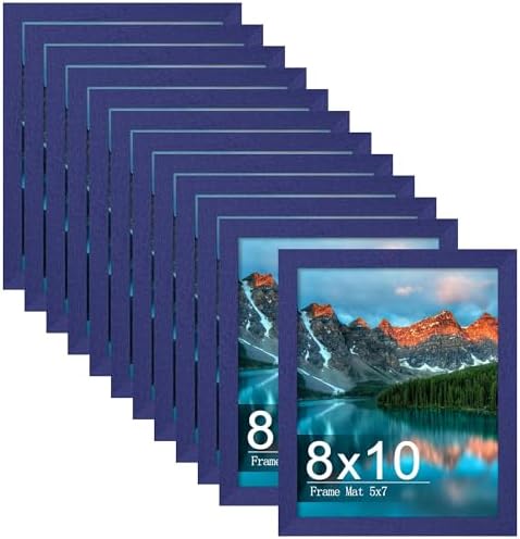Picrit 8x10 Picture Frame Set of 12, Gallery Wall Frames, Navy Blue