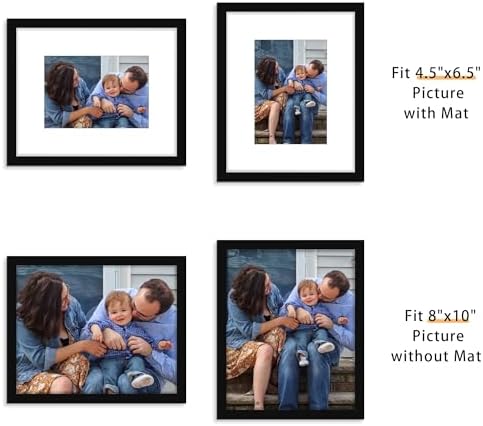 Picrit 8x10 Picture Frame Set of 12, Modern Gallery Wall Frames, Black