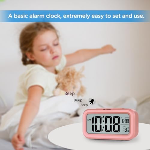 Peakeep Night Light Digital Alarm Clock Battery Operated Indoor Temperature