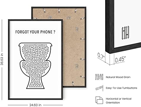 HAUS AND HUES Funny Bathroom Decor – Toilet Maze Wall Art, Humorous Bathroom Poster, Fun and Unique Restroom Sign for Home (24x36, Black Frame)