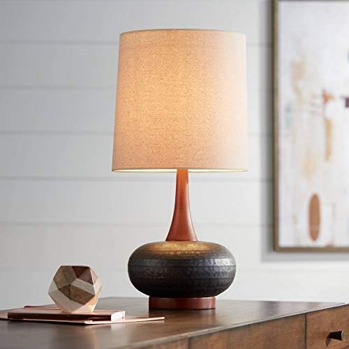 Andi 24 1/2" High Table Lamp Wood Ceramic Mid-Century Modern White