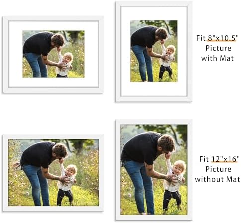 Picrit 12x16 Picture Frame Set of 12, Modern Gallery Wall Frames, White