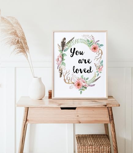You Are Loved Art Print - 8x10 (Unframed) | Heartwarming Typography Design | Inspirational Home Décor | Wall Art for Bedroom | Living Room Décor | Home Décor | Kitchen Décor | Wall Art