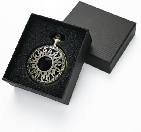 Black Obsidian Scrying Mirror, Obsidian Feng Shui Mirror, Witches Mirror Presents, Witchcraft kit Divination Tools (Pocket Watch-8)