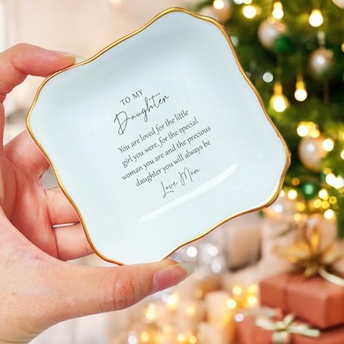 Ceramic Jewelry Dish - Daughter Gift from Mom, Long Distance, Birthday, Wedding, Bride, Bridal Shower