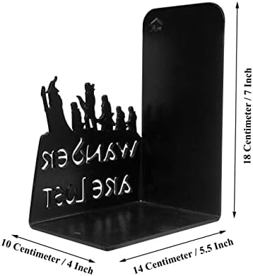 Decorative bookends for Shelves, Heavy Metal Bookends, Unique Bookends, Non Skid Book Ends, Book Stopper for Home/Office Decor/Shelves, 7 X 5.51 X 4 in/Piece (with Quote on Product)