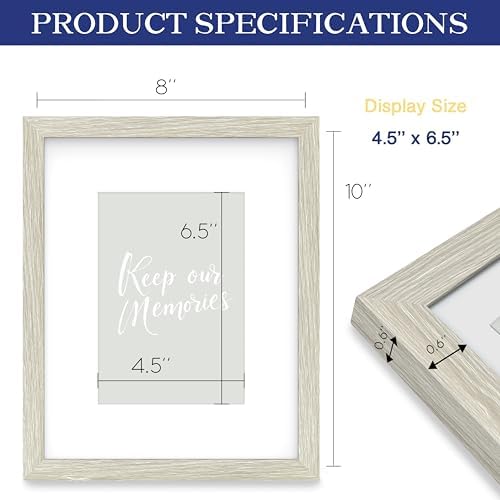 An&He 8x10 Picture Frame, Wooden Photo Frame with Tempered Glass for Home Decoration – Gray Wood