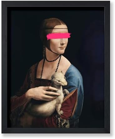 Poster Master The Lady with an Ermine Painting Print - Baroque Portrait Poster - Altered & Pop Art - Gift for Men & Women - Decor for Bedroom, Living Room or Office - 18x24 Unframed Wall Art