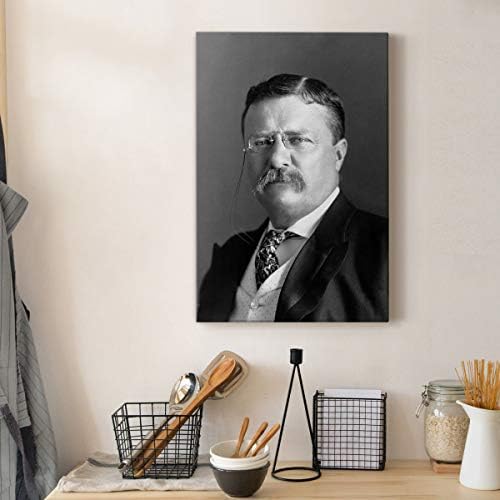 Renditions Gallery Theodore Roosevelt Presidental Portrait Wall Art, Premium Gallery Wrapped Canvas Decor, Ready to Hang, 27 in H x 16 in W, Made in America Print
