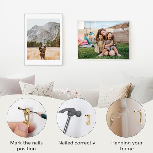 22x28 Metal Picture Frame with 18x24 Mat, Brushed Aluminum Finish, Tempered Glass Front, and Attached Hanging Hardware - Versatile Wall Display Frames for Vertical or Horizontal Orientation(Silver,