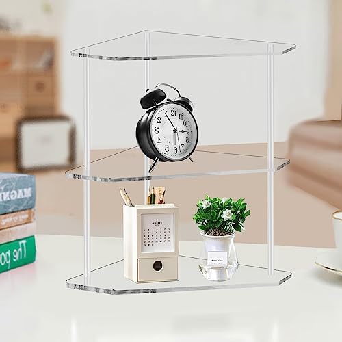 Tasybox Corner Shelf, 2 Tier Bathroom Counter Organizer Acrylic Organizer
