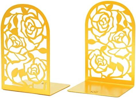 CNK Premium Book Ends for Shelves, Metal Stopper for Home Office Heavy Books, Shelf Holder, Home Decorative, Stoppers (Rose Gold)
