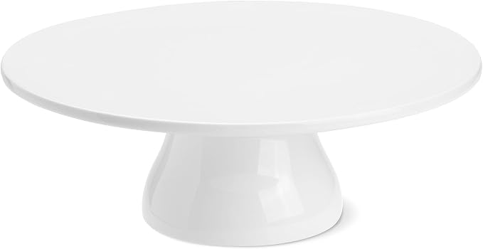 Porcelain Cake Stand, 10 in Round Cake Display Pedestal Stands, White | Round Dessert Stand, For Cakes, Cupcakes & Pastries, For Birthday Parties, Weddings & Baby Showers, Fits Cakes Under 8''