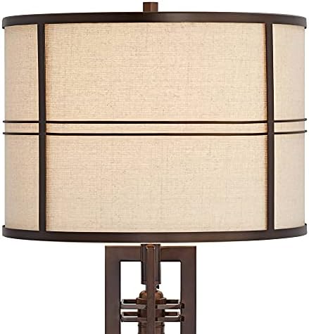 Trenton 28" Tall Table Lamp Night Light Dimmer and USB Charging Port Rustic