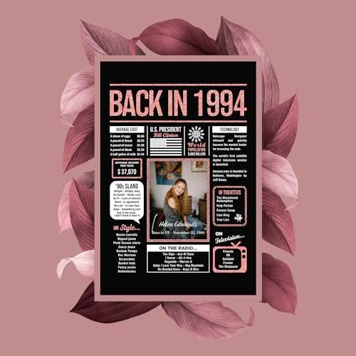 Happy 31st Birthday Decorations For Women - Personalized 31 Year Old Gifts for Her, 31 Birthday Decorations Rose Gold, 31 Yr Old Bday Decor, Party Supplies, Back In Poster, Female Birthday Presents