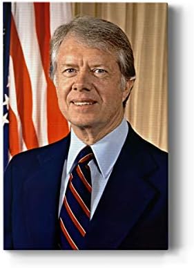 Renditions Gallery Jimmy Carter Presidental Portrait Wall Art, Premium Gallery Wrapped Canvas Decor, Ready to Hang, 60 in H x 40 in W, Made in America Print